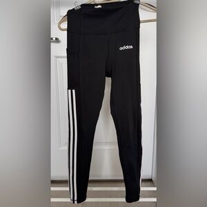 Adidas Women’s Black and White Striped Leggings